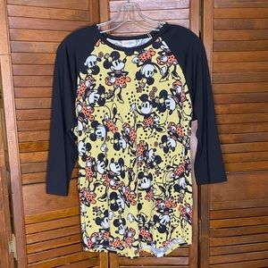 LulaRoe Minnie Mouse Baseball Style Randy Tee Shirt Women’s Large